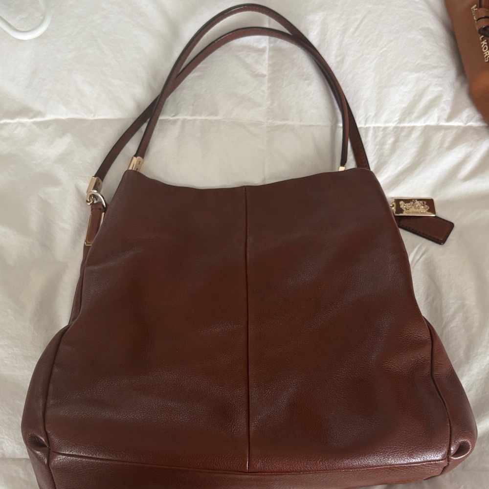 Coach Brown Pebble Leather Shoulder Bag P1775-28924